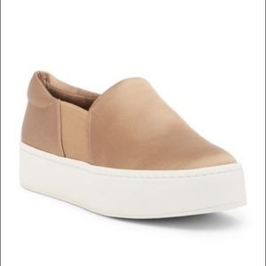 Vince gold satin warren slip on sneaker